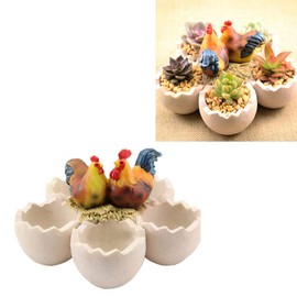 Yarnow Resin Succulent Pot Bonsai Flower Pot Chicken Statue Miniature Handmade Vase Flower Plant Container Planter Micro Landscape Decor for Easter Table Garden Balcony Decor