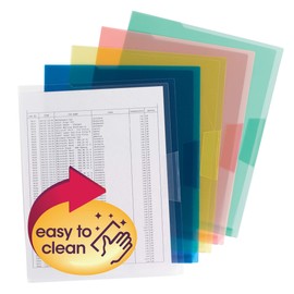 Smead Organized Up Poly Translucent Project Jacket, Letter Size, Assorted Colors, 10 per Pack (85752)
