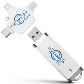 ThePhotoStick® Omni 64GB USB Flash Drive & Memory Stick – Photo & Video Backup for iPhone, Android, Mac & PC – Multiport Connection to Easily Store & Transfer Files
