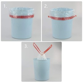 Leendines Small Drawstring Trash Bags, 1.5 Gallon Clear Garbage Bag, 110 Count