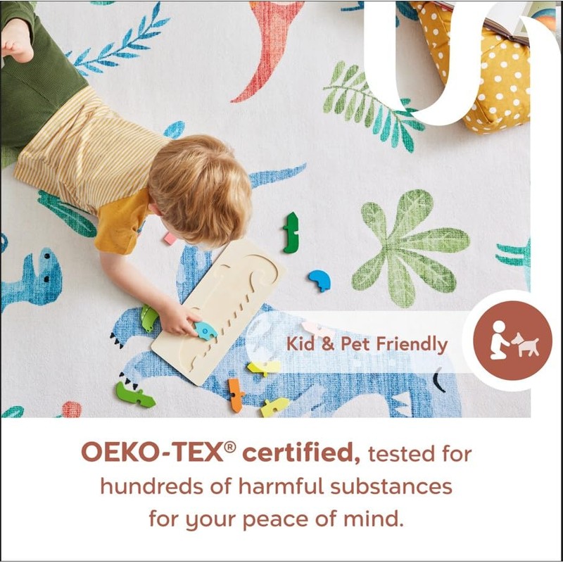 nuLOOM 2'6" x 8' SpinClean Machine Washable Stain-Resistant Area Rug