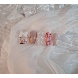 Handmade Nail Tips Tweed Check Magnet - I agree to the required reading (exchange, refund, and shipping) / 수제 네일팁 트위드체크자석 - 필독사항(교환환불.발송)동의합니다