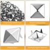 300Pcs Square Pyramid Studs for Clothing Leather Craft, Assorted Sizes