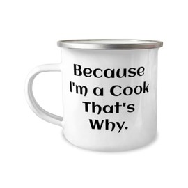 Game On Novelties Fancy Cook Gifts, Because I'm a Cook That's Why, Love 12oz Camper Mug For Coworkers From Boss, Kitchen gadgets, Cooking tools, Baking supplies, Apron, Chef hat, Cookbook