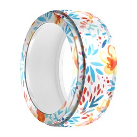 FitTurn [1 Pcs] Silicone Ring Cover for OuraRing Gen3/ULTRAHUMAN Ring AIR/RingConn SmartRing,Elastic Silicone Colorful Pattern Ring Case for RingConn SmartRing Working Out (Grass, S)