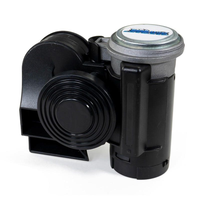HornBlasters 12-Volt Black Compact Electric Horn - Motorcycles, Cars, Trucks,
