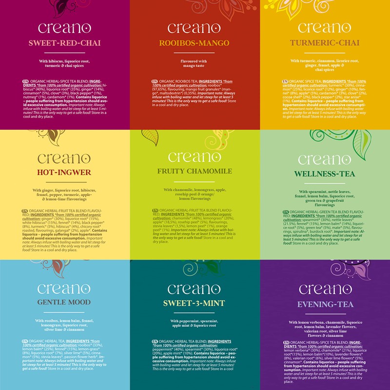 Creano Organic Herbal Tea Gift Set Grey "Organic Herbal Tea"