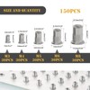 Wkmamo Pack of 150 Rivet Nuts 304 Stainless Steel M3