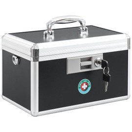 KYODOLED - Caja de bloqueo de medicamentos con llave, caja de bloqueo de medicamentos para almacenamiento seguro de medicamentos, caja de seguridad pa
