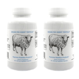 Supreme Nutrition Sheep Testicle - 100% Grass Fed and Finished in New Zealand, 90 Capsules of Pure Ovine Testicle (Pack of 2)