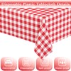 WNINK 2 Pack Red Gingham Tablecloth Rectangular Red and White