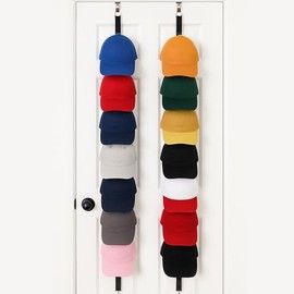 Jokari Over the Door Cap Rack Organizer 2 Pack Holds Up to 16 Baseball Hats Hat Storage System for Men Women and Kids Adjustable Closet Hanger with Hooks for Easy Hat Display