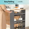 POWERSTONE 4-Tier Slim Storage Cart, Narrow Kitchen Rolling Cart w/Handle
