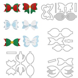 BENECREAT 4Pcs Bows Cutting Dies, 3D Bow Tie Metal Embossing Stencils Template Die Cut Set for Wedding Decor Mother's Day Card Scrapbooking, DIY Craft Album Decor, 0.8mm Thick