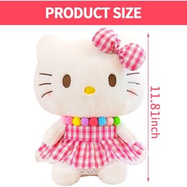 KT Cat Plush Toy, KT Cat Plush Doll Stuffed Doll Cute Anime Plush Pillow Soft Plushie Stuffed Animals Plush Hugging Pillow Cartoon Decoration Suitable for Kids Birthdays