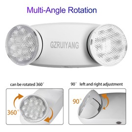 GZRUIYANG Emergency Lights with Battery Backup, 1 Pack Emergency Light, LED Commercial Emergency Lights, UL Listed, AC 120/277V, Hardwired Emergency Exit Light Fixtures for Business - (White)