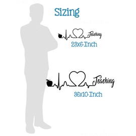 Teaching Wall Decal - Heartbeat Apple Teaching Wall Decal Sticker, Unique Teacher Gift Wall Decal - Special Teacher Wall Decal for Classroom Decoration