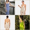 SAYFUT Full Body Shapewear Mid Thigh Mesh strapless Bodysuit Top