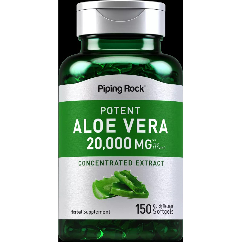 Piping Rock Aloe Vera Capsules | 20000mg | 150 Softgels
