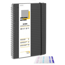 OWSC 1 Pack Ruled Notebook, 5.9 x 8.3 Inches Spiral Notebooks for Work, School and Journal with 110 GSM Journal Ruled Paper, Large Notebook with 80 Sheets/160 Pages, Hardcover Ruled Journal