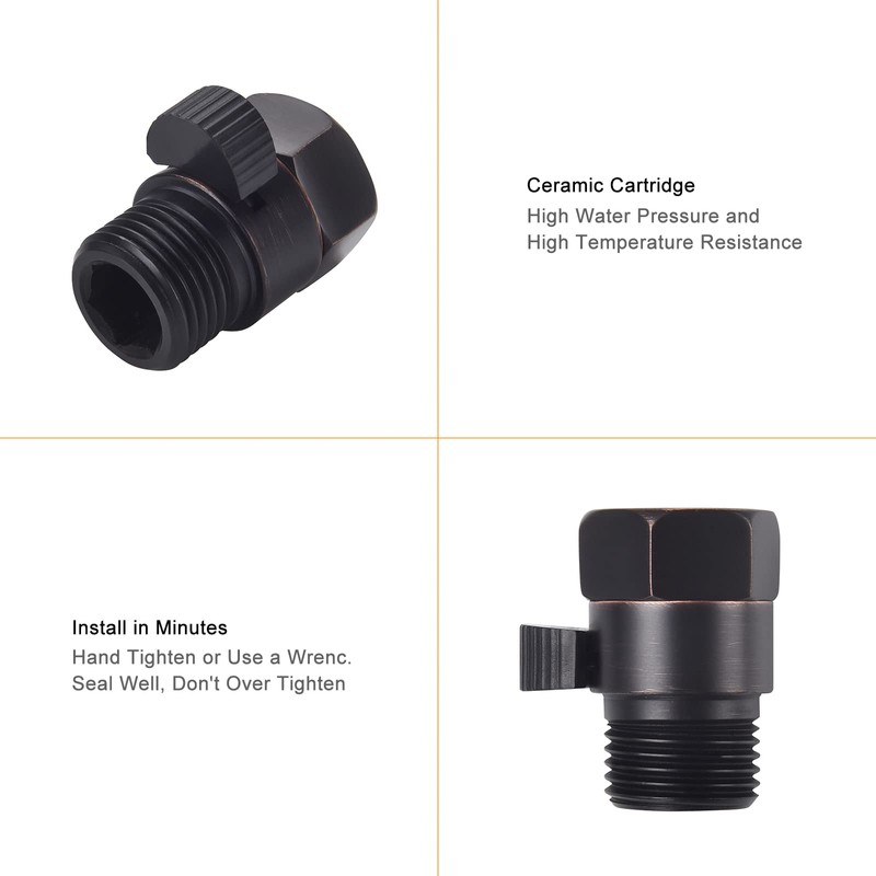 ChuangTim Water Flow Control Valve, Oil Rubbed Bronze Shower Head
