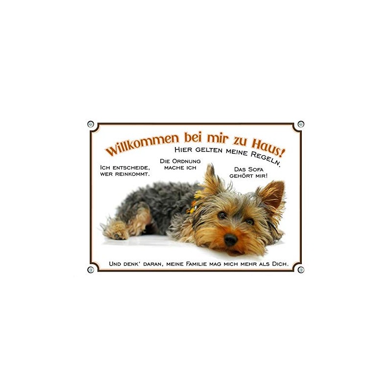 Petsigns Welcome Yorkshire Terrier Dog Sign Funny Sign My Rules