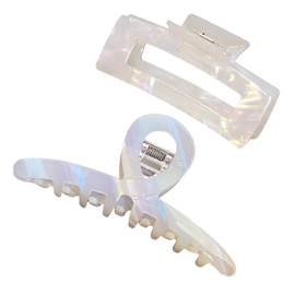 WOONEKY 2pcs Jumbo Hair Claw Clips for Thick Hair Extra Jaw Clips for Women Girls Stylish Styling Tools for Daily Use Special Occasions