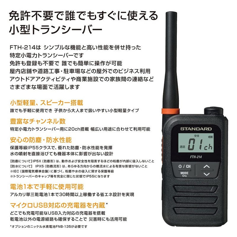 Standard Specific Small Power Transceiver FTH-214 Simple, Compact But High
