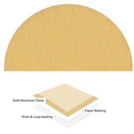 Kozelo 50pcs No Hole Sanding Discs- [ 3 Inch 150 Grit ] Round Hook and Loop Grip Sanding Pads Sandpaper for Automotive Woodworking Metal Polishing Use| Gold, Aluminum Oxide
