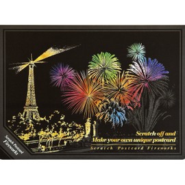 Lago Design Special Gift Set GSP-FW Postcard Fireworks Set of 4 Scratch Postcards + Frame + Scratch Pen