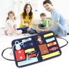 Kids Dress Learning Board Zipper Lace Up Buckles Release Felt