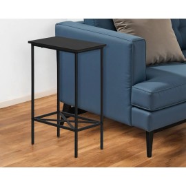 Homeroots 24" Black Wood And Metal End Table With Shelf