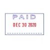 Trodat 4750L2 "PAID" Self-inking Date Stamp. Blue/Red. Dates for 10