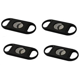 Lot of 4 Large 60 Ring Gauge Guillotine Cigar Cutters Durable Black ABS Plastic