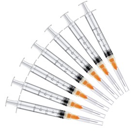 20 Pack 2.5ml Plastic Disposable Lab Utensils with 25Ga 1 Inch, Individually Packaged