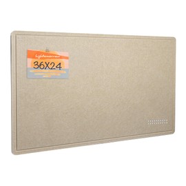 Bulletin Board, 36 x 24 inches Felt Board - Decorative Pin Board, Cork Board Alternative for Wall, 3' x 2' Foldable Picture Board Self-Adhesive Vision Board Prayer Board with 20 Pushpins - Oatmeal