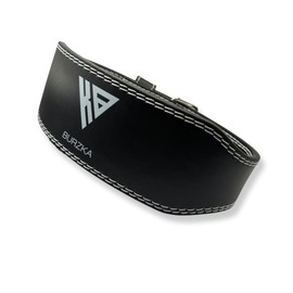 BURZKA Faja Cinturón Pesas Gym Crossfit Mujer Hombre Piel Premium Soporte Lumbar (Negro, Medium)