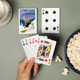 Lantern Press Whistler, British Columbia, Canada, Vintage Skier (52 Playing Cards, Poker Size Card Deck with Jokers)