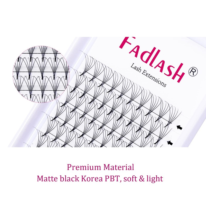 Volume Eyelashes, 5D, 0.07 mm, D Curl, 12 mm, Volume