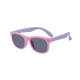 Outray Baby Infant Flexible Rubber Sunglasses UV Protection and Polarized Lenses for Baby Age 0-2 Years Pink Purple