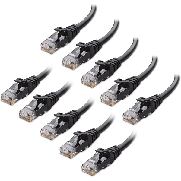 Cloud Care 10-Pack Snagless Cat 6 Ethernet Cable 10 ft