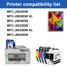 MANNERES LC3029XXL Ink Cartridge Set Replacement for Brother LC3029-XXL LC3029 Work with MFC-J5830DW MFC-J5930DW MFC-J6535DW MFC-J6935DW Super High Yield Ink 4-Pack-Black/Cyan/Magenta/Yellow