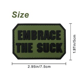 uuKen Embrace The Suck Funny PVC Rubber Tactical Hook Patch for Tactical Backpacks (OD Green)
