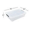Zopnny 3-Pack 40 Quart Plastic Underbed Storage Box, Large Clear