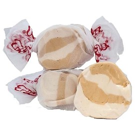 Peanut Butter Salt Water Taffy - Individually Wrapped Assorted Flavors - Old Fashion Saltwater Taffy Candy Bulk, by Queen City Candy Cave (1 Pound)
