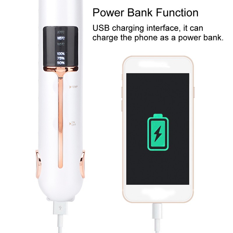 Professional USB Charging Mini Electric Hair Straightener Curler Cordless Hair