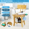 ETECHMART Bamboo Shower Bench with Back and Soap Dish, 2-Tier