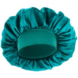 WLLHYF Silk Bonnet for Men, Satin Bonnet Double Layer Elastic Band Silk Sleep Cap Black Soft Adjustable Hair Cap Hair Wrap Large Bonnets for Women Sleeping
