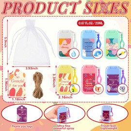Frienda 72 Pcs/ 24 Set Mini Hand Sanitizer Spray Keychain Gift Bulk Portable Mist Thank You Travel Size Hand Sanitizer Employee Appreciation Gift for Back to School Classroom Teacher Staff (Pastel)