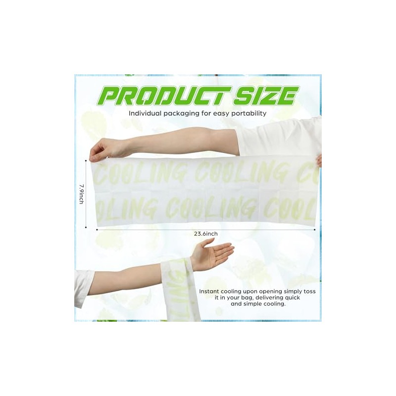 25 Count Extra Large Disposable Cooling Towels for Sports &